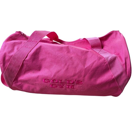Golds Gym Pink Canvas Duffle Bag With Shoulder Strap - Picture 1 of 13